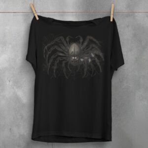Spider Web Wonder Detailed Arachnid Design Gothic Pagan T-Shirt - 1