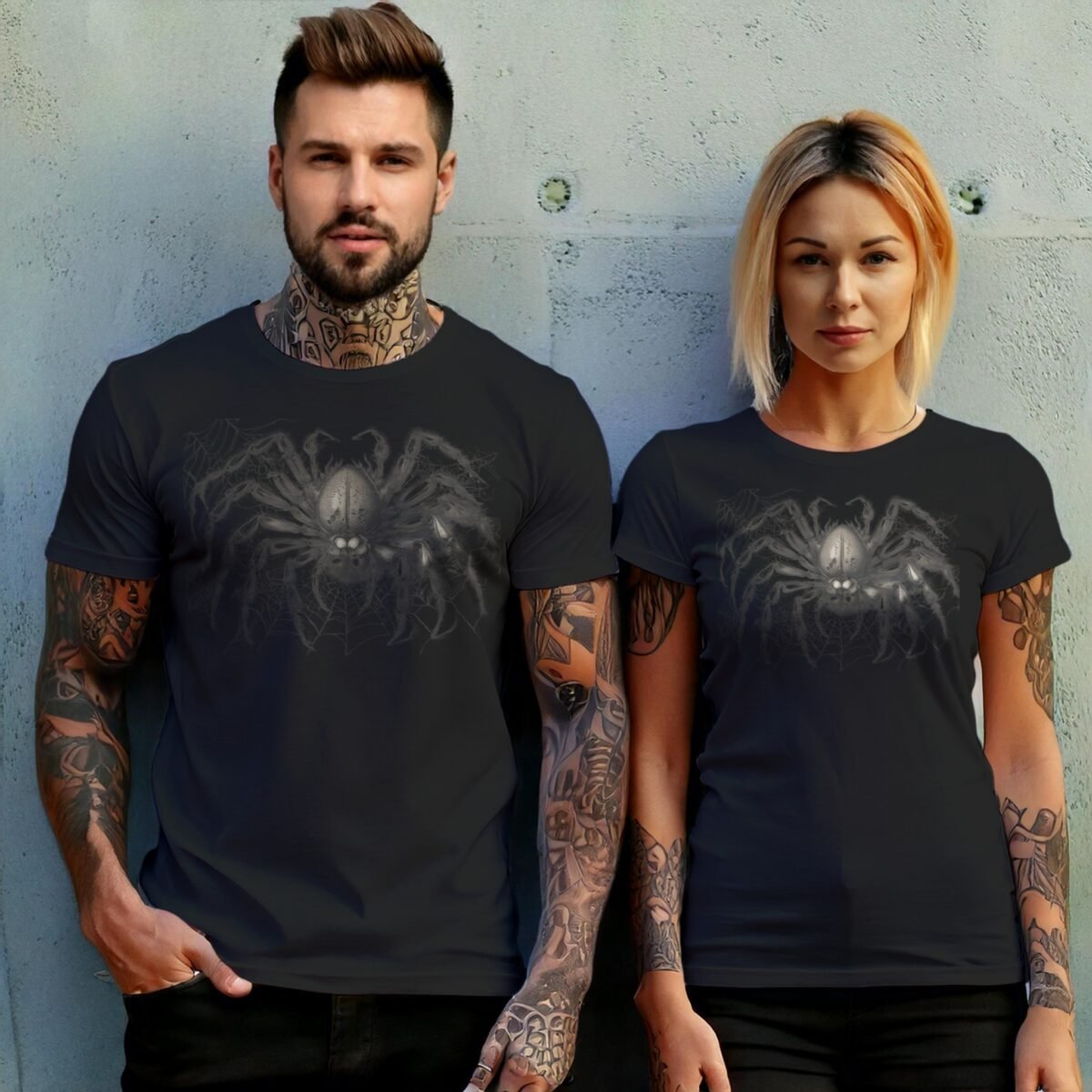 Spider Web Wonder Detailed Arachnid Design Gothic Pagan T-Shirt - 10