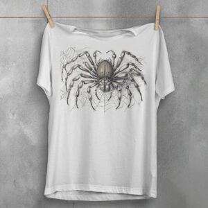 Spider Web Wonder Detailed Arachnid Design Gothic Pagan T-Shirt - 2