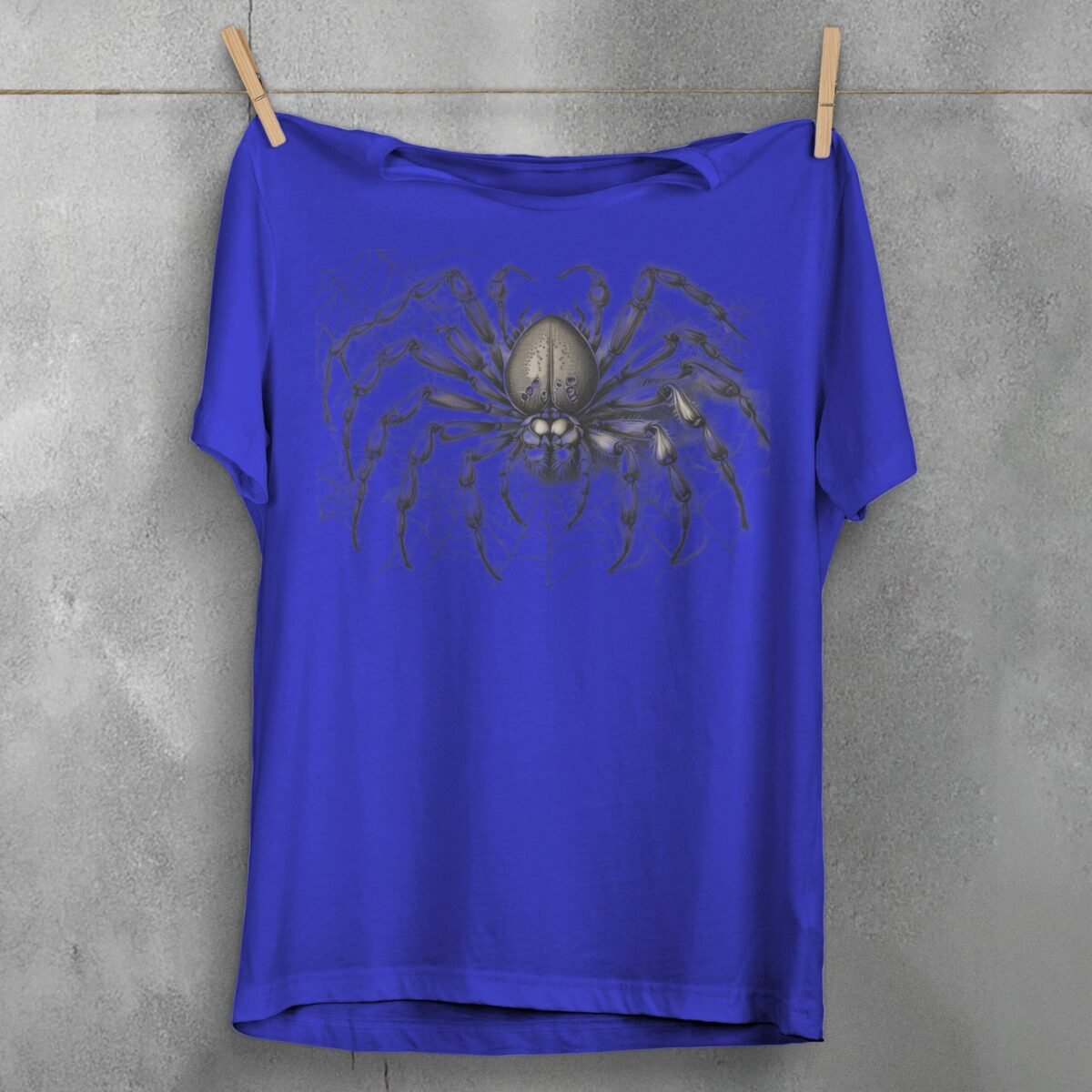Spider Web Wonder Detailed Arachnid Design Gothic Pagan T-Shirt - 3