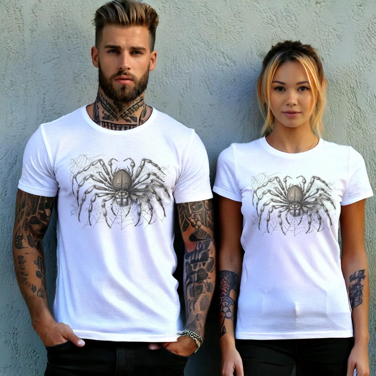 Spider Web Wonder Detailed Arachnid Design Gothic Pagan T-Shirt - 9
