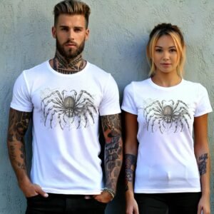 Spider Web Wonder Detailed Arachnid Design Gothic Pagan T-Shirt - 9