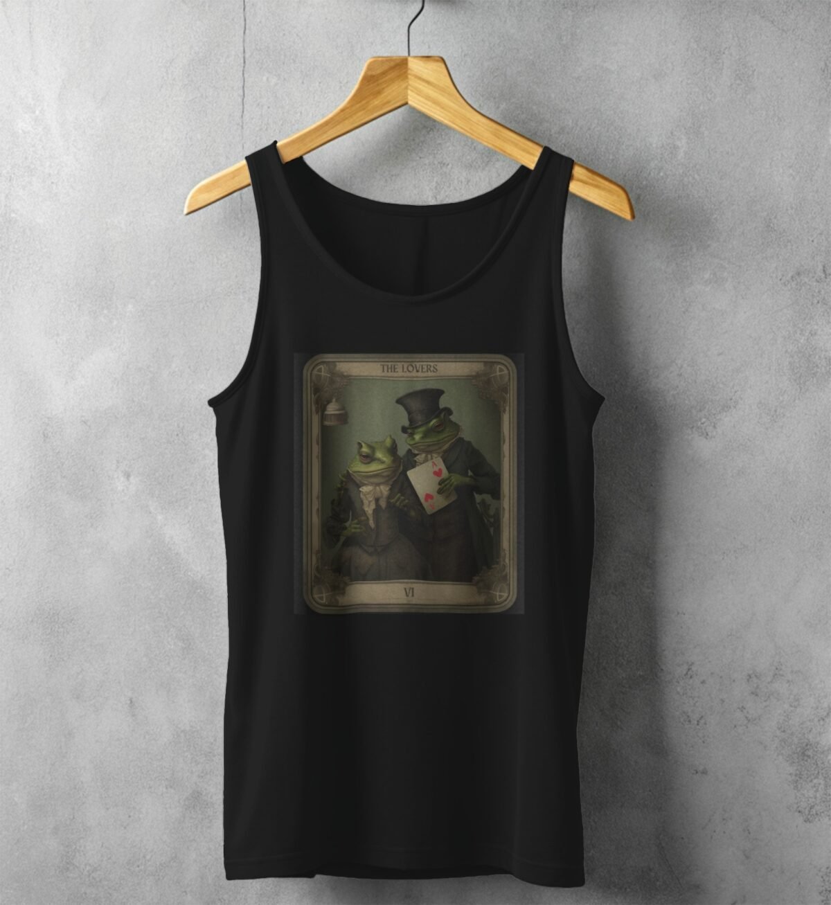 sweet amphibian love tarot card reading elegant tank top design, variation 1