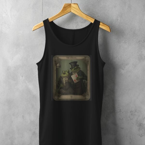 sweet amphibian love tarot card reading elegant tank top design, variation 1