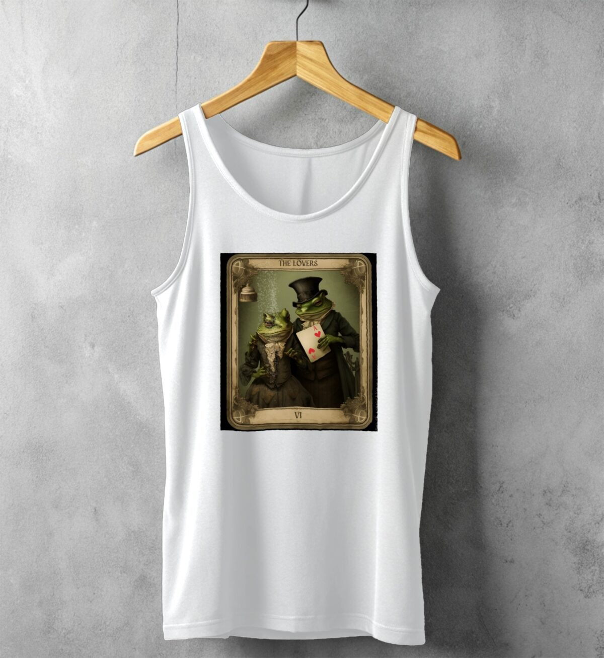 sweet amphibian love tarot card reading elegant tank top design, variation 4