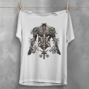 Symbolic Bones Mysterious Runes Skeleton Ritual Artistic Gothic Look t-shirt - 2