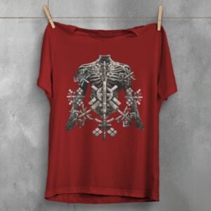 Symbolic Bones Mysterious Runes Skeleton Ritual Artistic Gothic Look t-shirt - 4