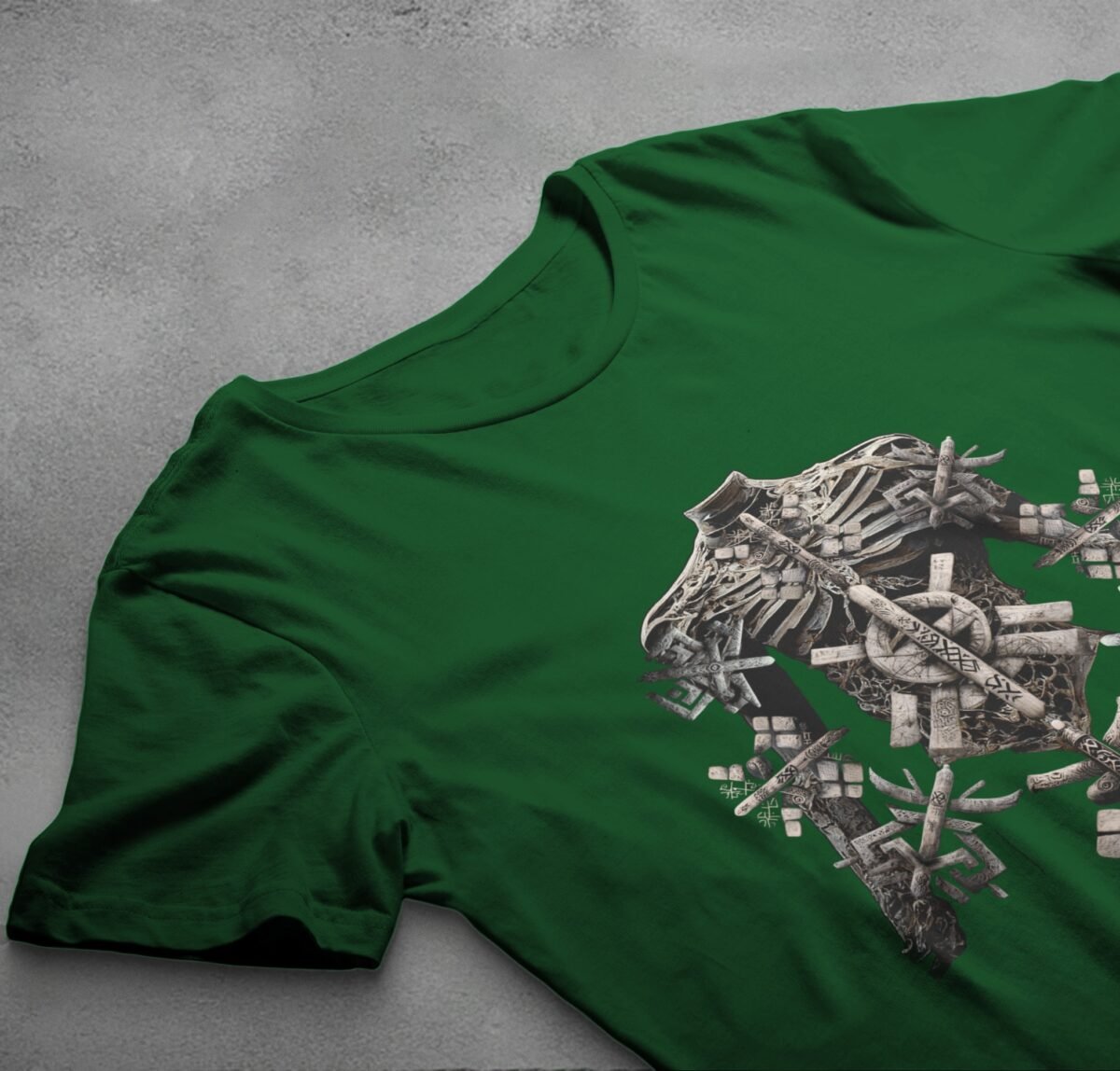 Symbolic Bones Mysterious Runes Skeleton Ritual Artistic Gothic Look t-shirt - 6