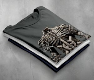 Symbolic Bones Mysterious Runes Skeleton Ritual Artistic Gothic Look t-shirt - 7