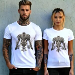 Symbolic Bones Mysterious Runes Skeleton Ritual Artistic Gothic Look t-shirt - 9