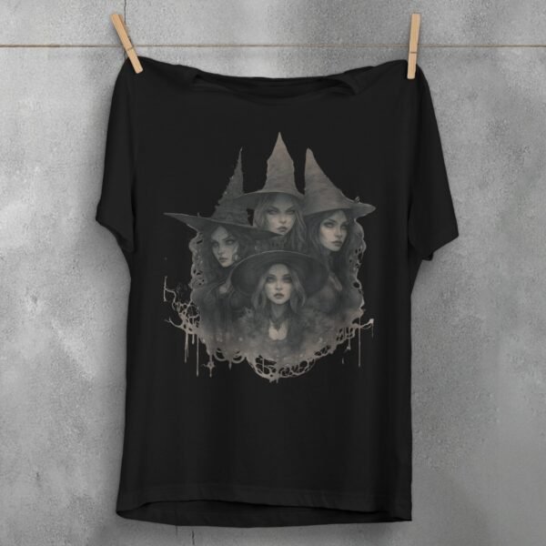 theogham witches sabbath gothic art illustration t-shirt design, variation 1