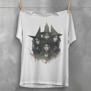 theogham witches sabbath gothic art illustration t-shirt design, variation 2