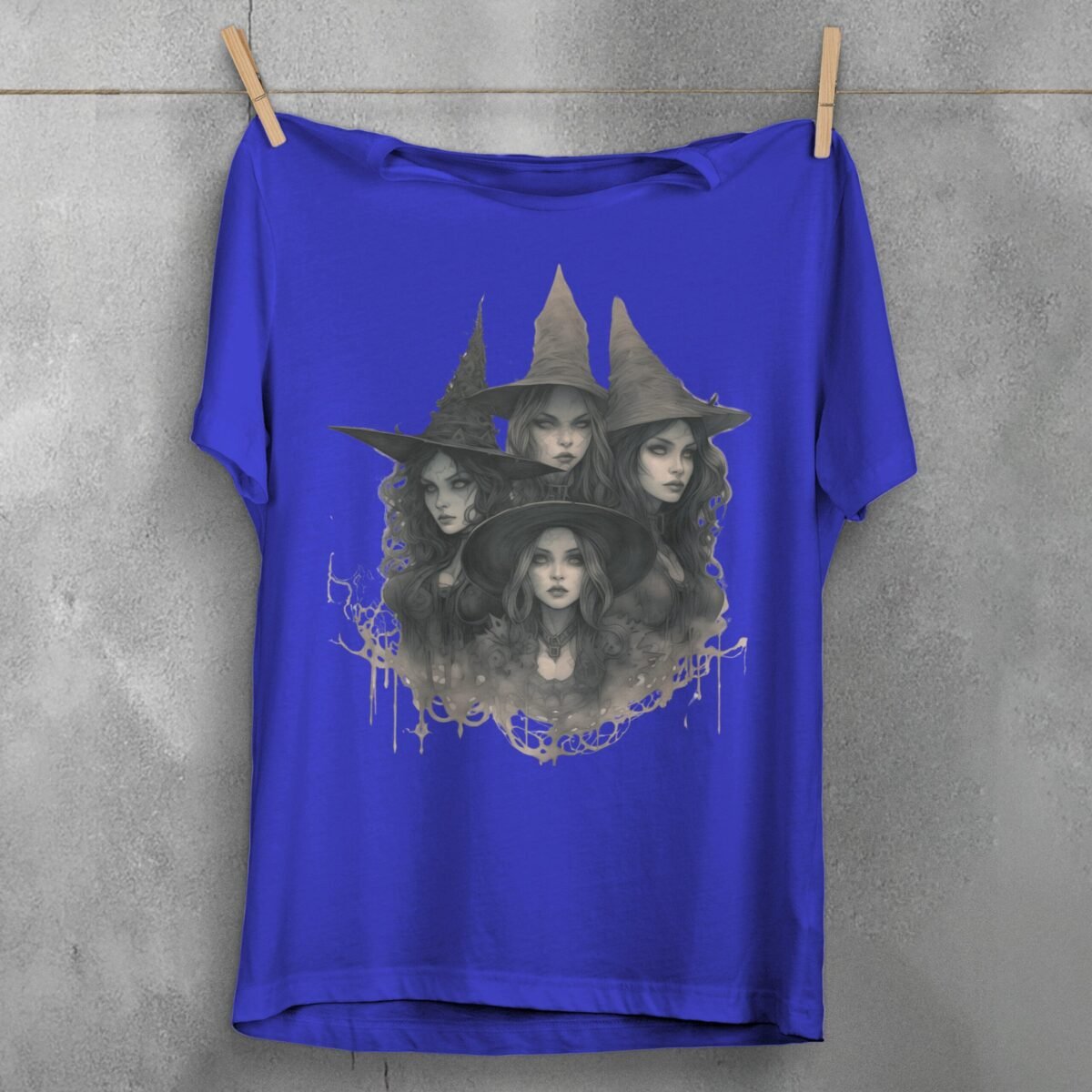 theogham witches sabbath gothic art illustration t-shirt design, variation 3