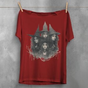 theogham witches sabbath gothic art illustration t-shirt design, variation 4