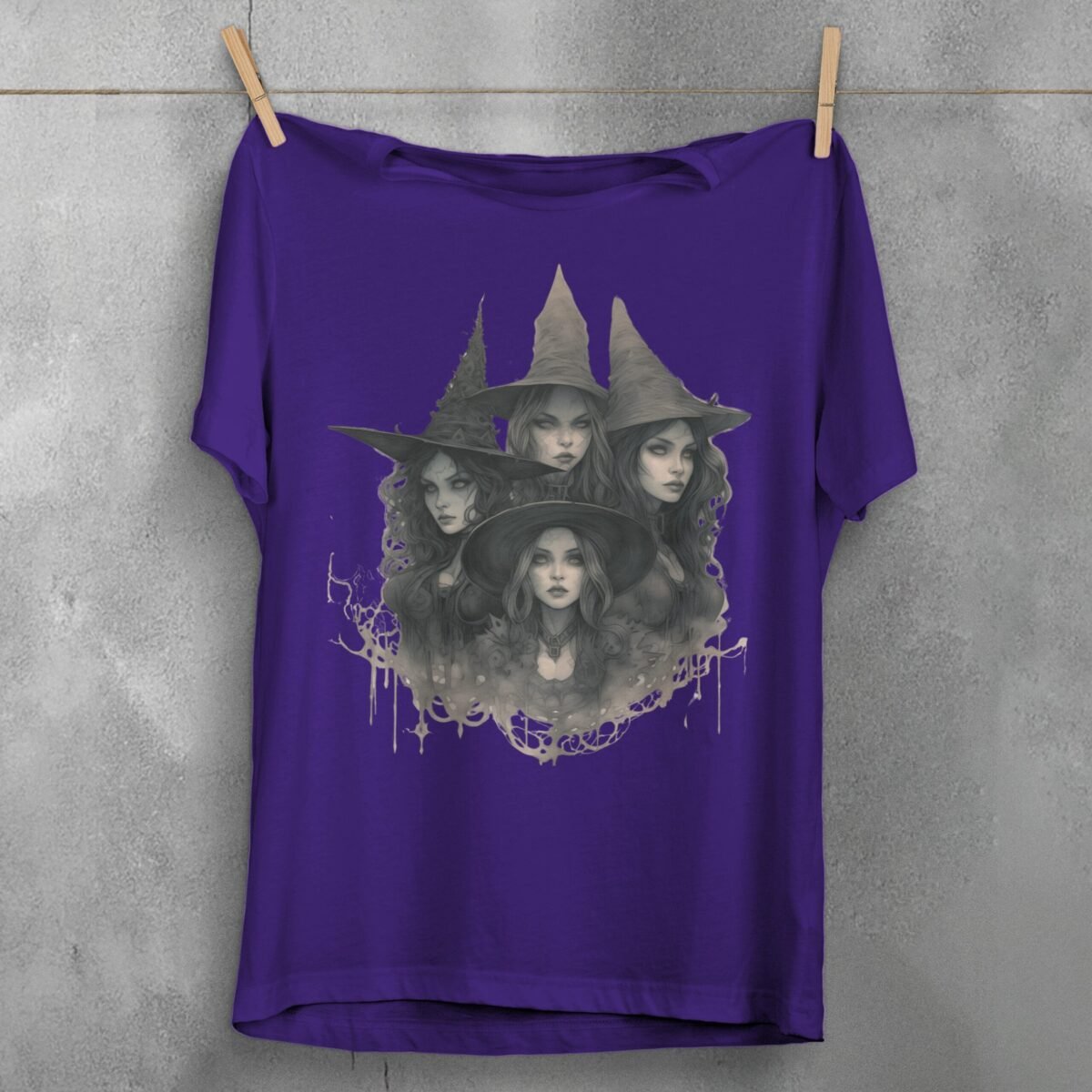 theogham witches sabbath gothic art illustration t-shirt design, variation 5