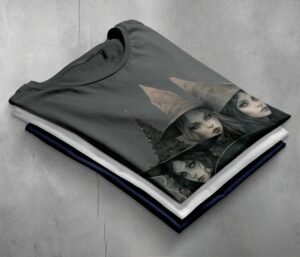 theogham witches sabbath gothic art illustration t-shirt design, variation 7