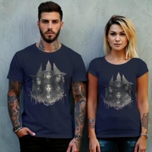 theogham witches sabbath gothic art illustration t-shirt design, variation 8