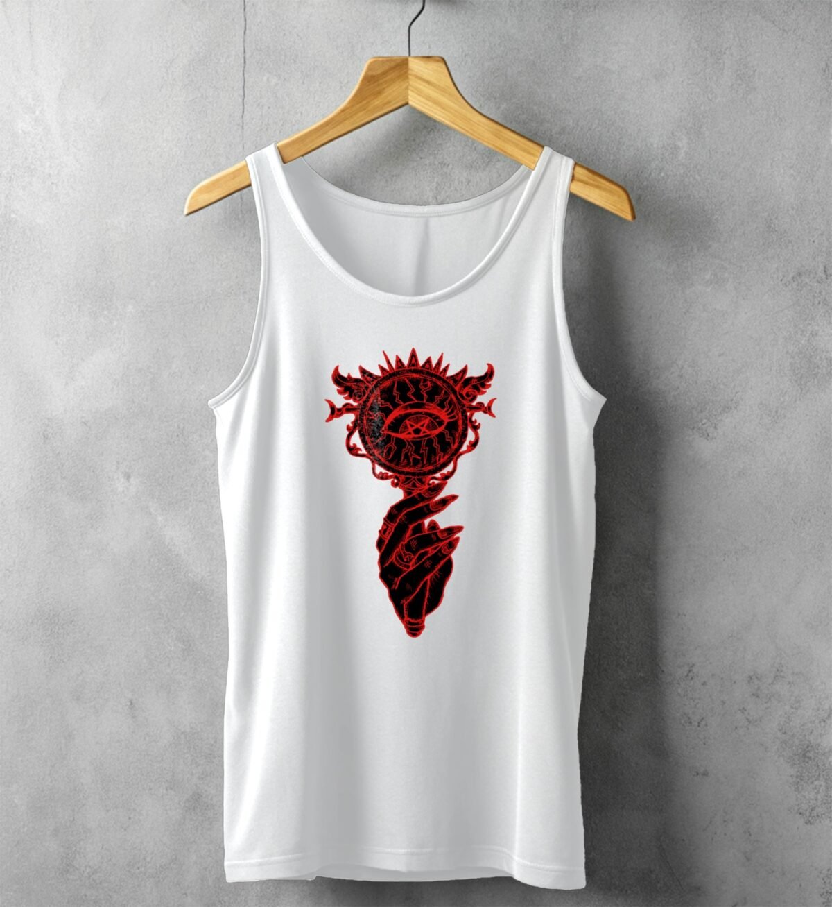 third eye witch power held hand unique design t-shirt design, variation 4