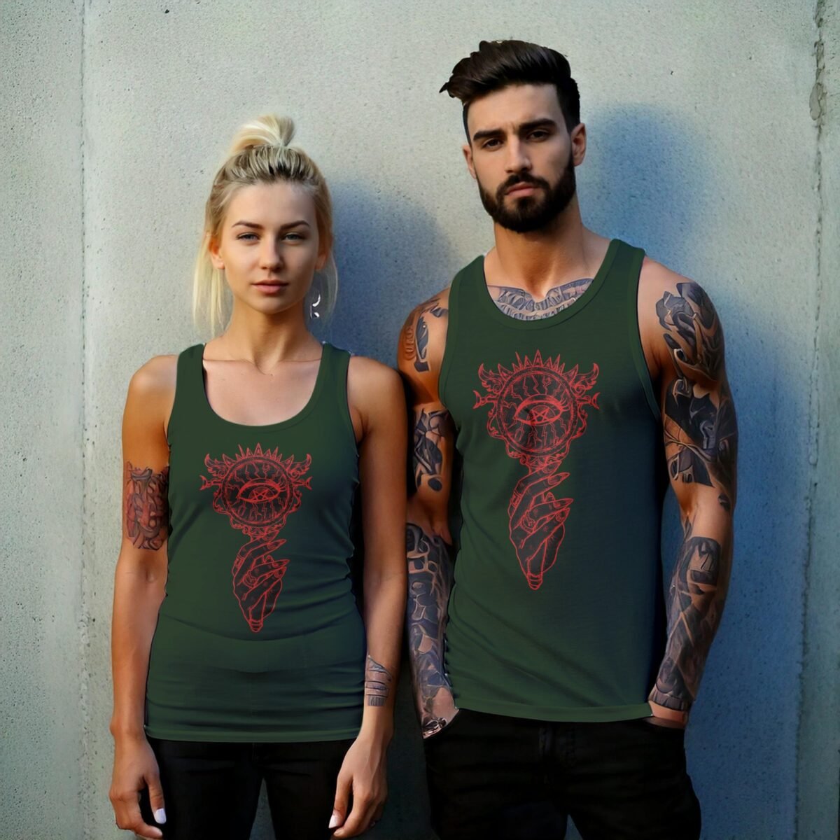 third eye witch power held hand unique design t-shirt design, variation 6