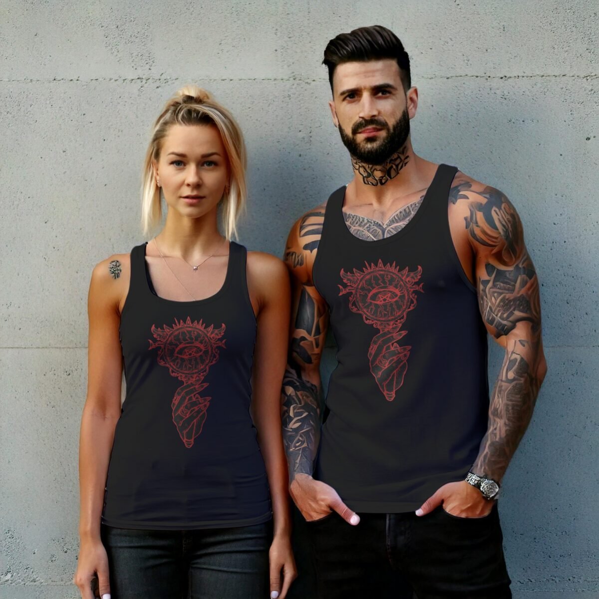 third eye witch power held hand unique design t-shirt design, variation 7