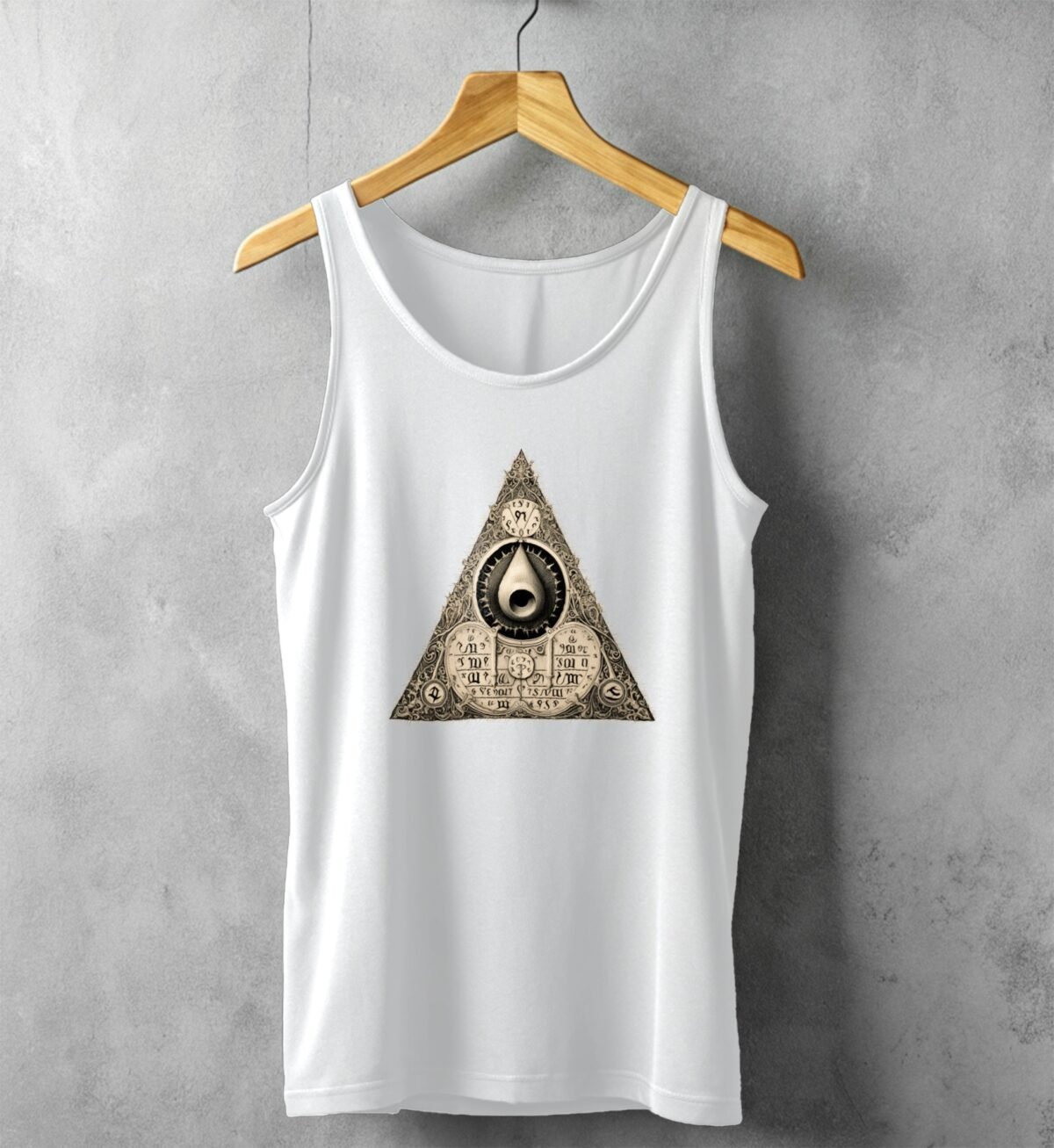 triangle wich secret knowledge ancient mystic symbol esoteric t-shirt design, variation 4