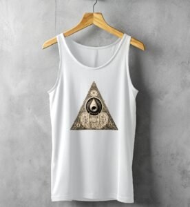 triangle wich secret knowledge ancient mystic symbol esoteric t-shirt design, variation 4