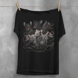 shadow coven rats chains intrigue gothic t-shirt design, variation 1
