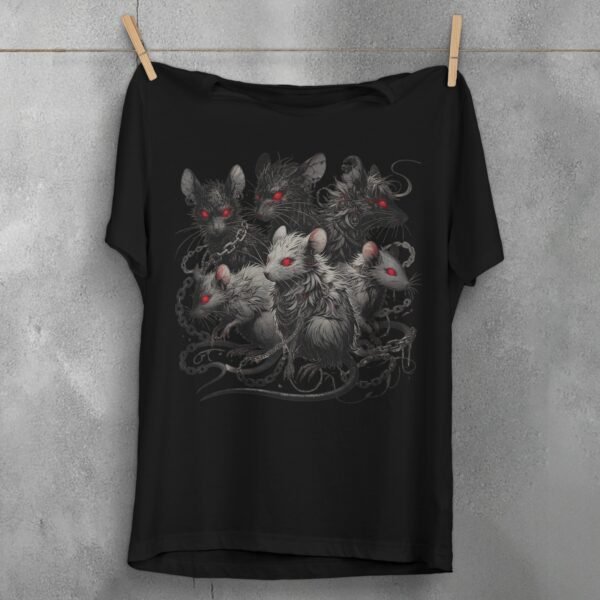 shadow coven rats chains intrigue gothic t-shirt design, variation 1