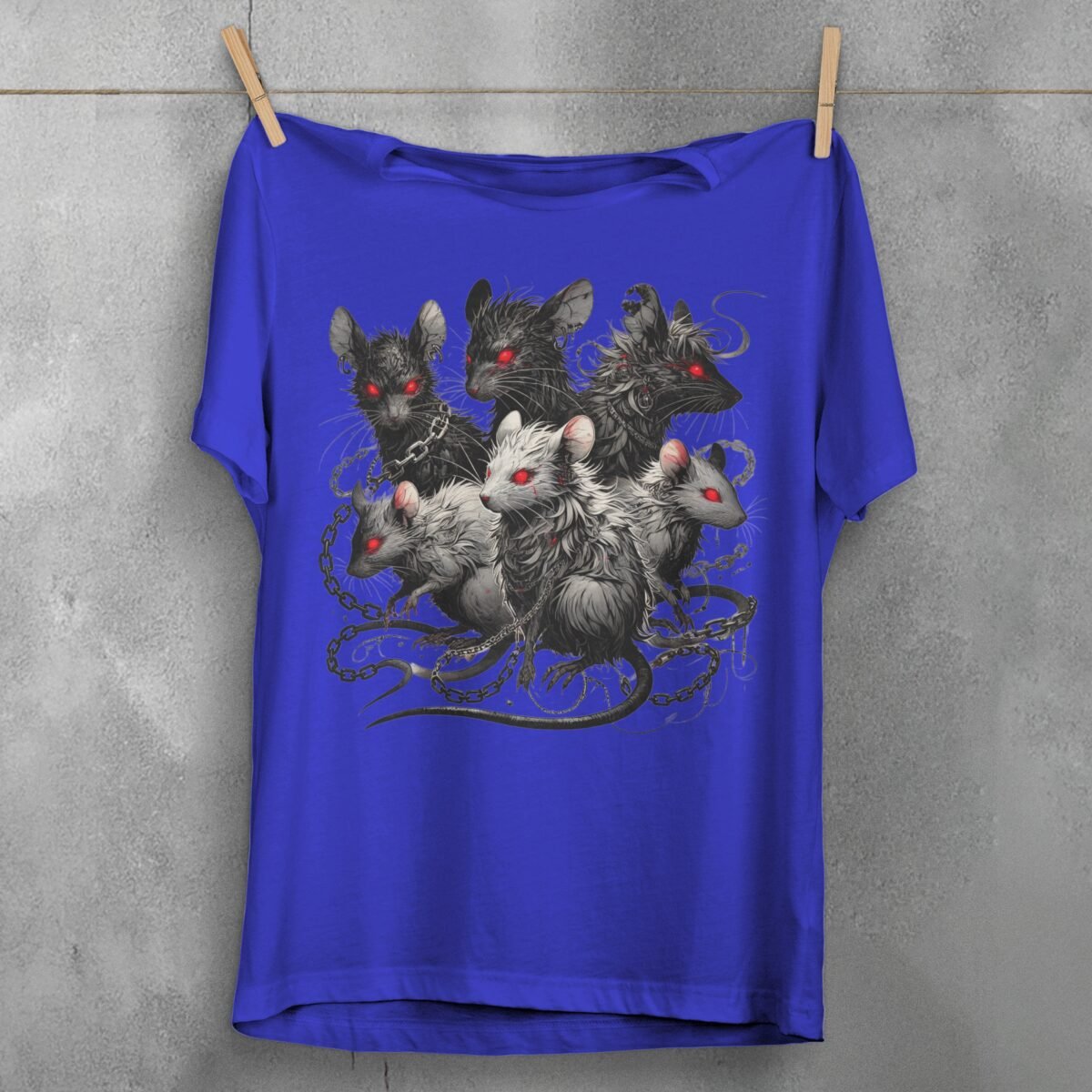 shadow coven rats chains intrigue gothic t-shirt design, variation 3