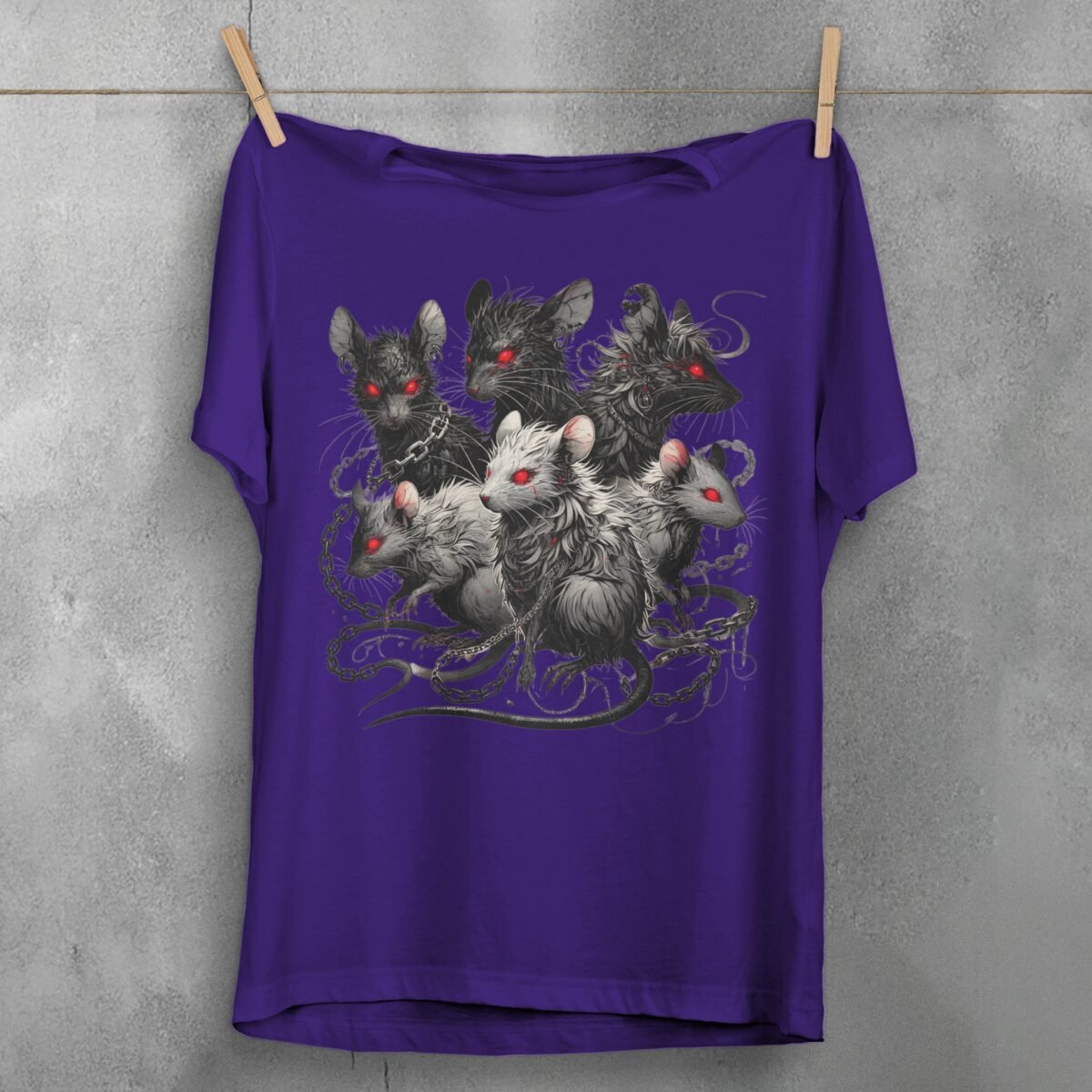 shadow coven rats chains intrigue gothic t-shirt design, variation 5