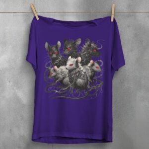 shadow coven rats chains intrigue gothic t-shirt design, variation 5