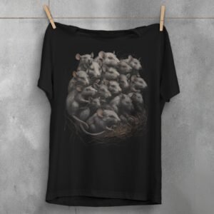 beautiful rats king gather together perfect scene t-shirt design, variation 1