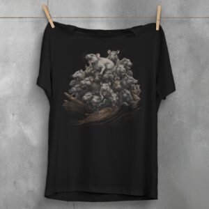 unsettling rat king colony pile dark fantasy aesthetic t-shirt design, variation 1