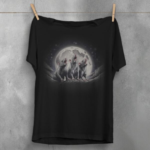 three moon rats howl together night sky t-shirt design, variation 1