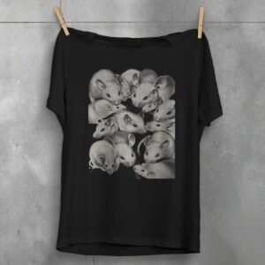 creepy cute group charming rats king weird graphic t-shirt design, variation 1