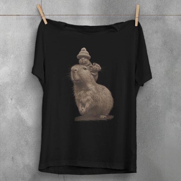 enchanting journey tiny hats cute rat t-shirt design, variation 1