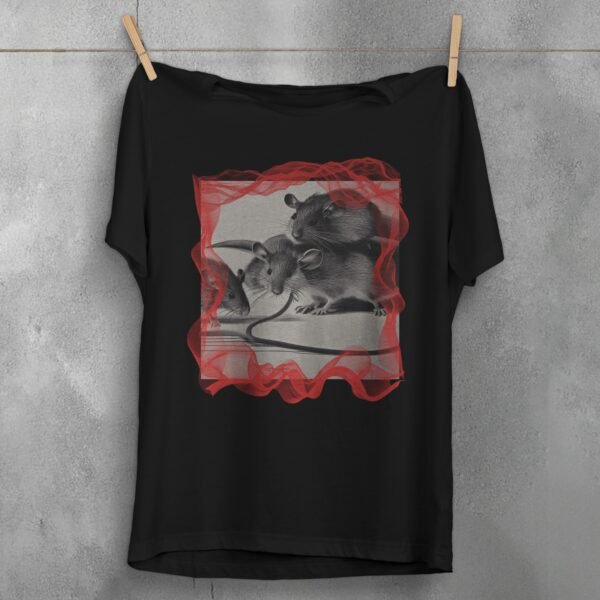 three shadowed rats together pale grey shirt design, variation 1