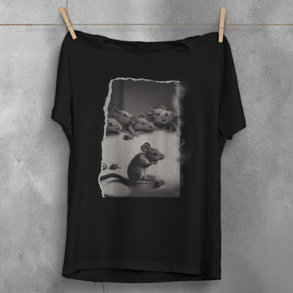 whimsical whispers little rat friends aesthetic t-shirt design, variation 1