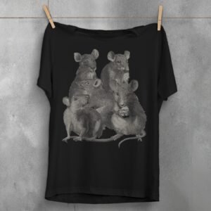 curious rat collective pastel creepy cute t-shirt design, variation 1