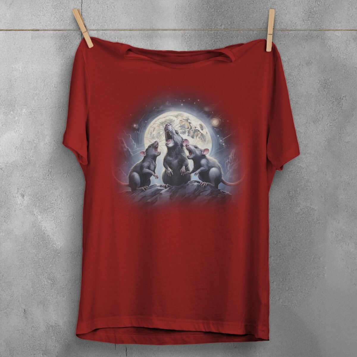 rat chorus moonlight ethereal night sky cute t-shirt design, variation 4
