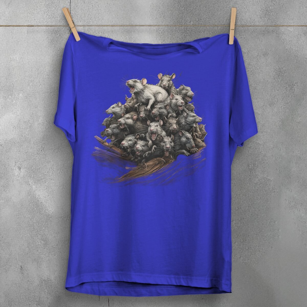 unsettling rat king colony pile dark fantasy aesthetic t-shirt design, variation 3