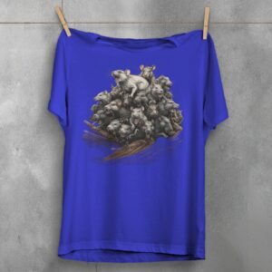 unsettling rat king colony pile dark fantasy aesthetic t-shirt design, variation 3