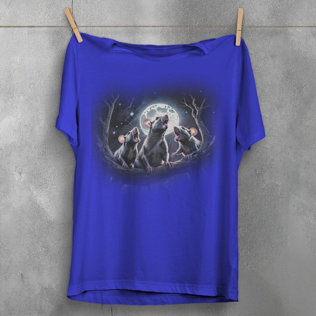 enchanting moonlit rat trio serenade underneath moonlight t-shirt design, variation 3
