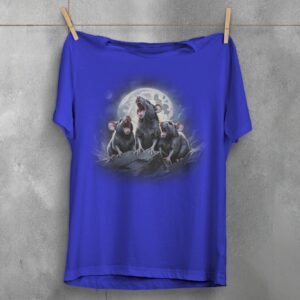 three moon howling rats starlight creepy cute t-shirt design, variation 3