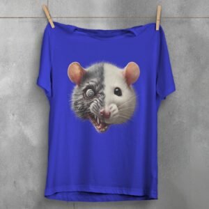 creepy rat duality dark beauty unsettling horror joker vibe t-shirt design, variation 3