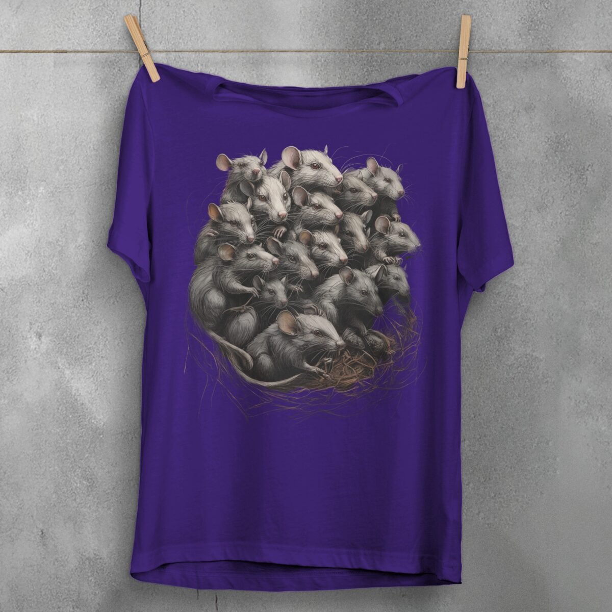 beautiful rats king gather together perfect scene t-shirt design, variation 5