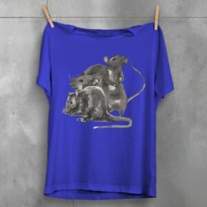 three wise rats silent shadows cute art t-shirt design, variation 3