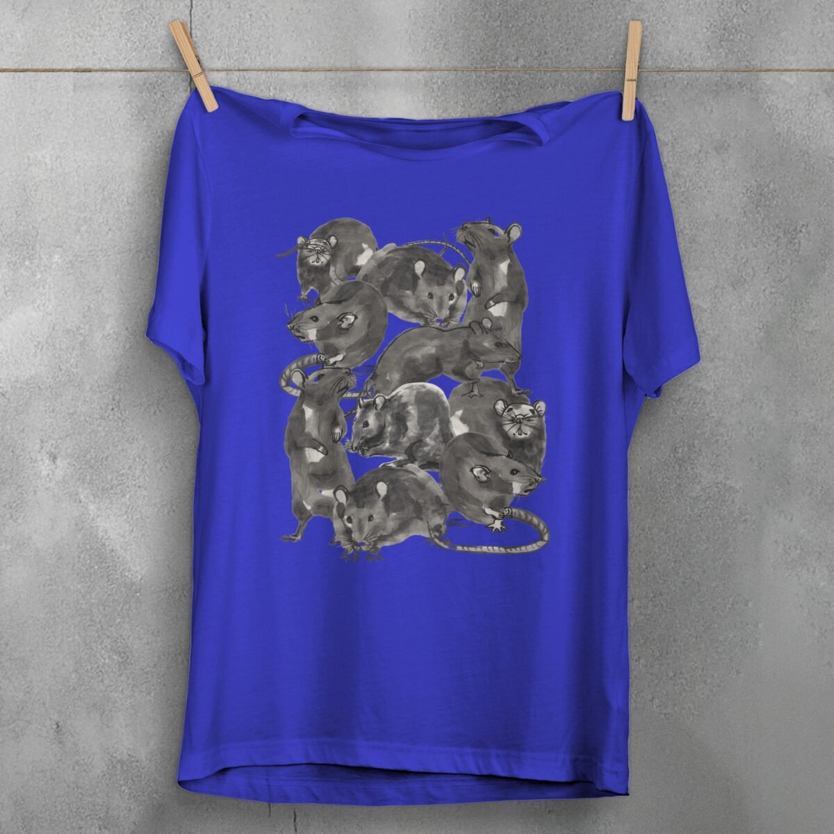 rat family gathering darkly humorous whimsical pastel art t-shirt design, variation 3