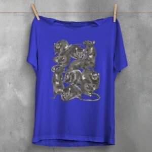 rat family gathering darkly humorous whimsical pastel art t-shirt design, variation 3