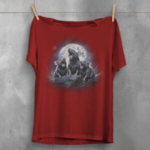 three moon howling rats starlight creepy cute t-shirt design, variation 4